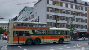 Büssing-Doppeldeckerbus im Steinweg